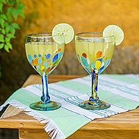Featured review for Blown glass wine glasses, Confetti Festival (set of 6)