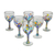 Blown glass wine glasses, 'Confetti Festival' (set of 6) - Hand Blown Colorful 8 oz Wine Glasses (Set of 6) (image 2a) thumbail