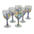 Blown glass wine glasses, 'Confetti Festival' (set of 6) - Hand Blown Colorful 8 oz Wine Glasses (Set of 6) (image 2c) thumbail