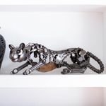 Auto part sculpture, 'Fierce Panther' - Eco Friendly Mexican Recycled Auto Part Panther Sculpture