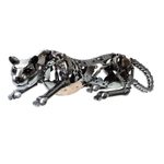 Auto part sculpture, 'Fierce Panther' - Eco Friendly Mexican Recycled Auto Part Panther Sculpture