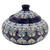 Ceramic bonbonniere jar, 'Valenciana Violets' - Artisan Crafted Floral Ceramic Bonbonniere Candy Jar thumbail