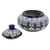 Ceramic bonbonniere jar, 'Valenciana Violets' - Artisan Crafted Floral Ceramic Bonbonniere Candy Jar (image 2b) thumbail