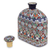 Ceramic decanter, 'Guanajuato Festivals' - Multicolor Floral Ceramic Decanter and Cork Lid (image 2c) thumbail
