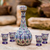 Ceramic shot glasses, 'Valenciana Violets' (set of 4) - Four Handcrafted Mexican Ceramic Tequila Shot Glasses thumbail
