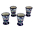 Ceramic shot glasses, 'Valenciana Violets' (set of 4) - Four Handcrafted Mexican Ceramic Tequila Shot Glasses (image 2a) thumbail