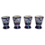 Vasos de chupito de cerámica, 'Violetas Valencianas' (juego de 4) - Cuatro vasos de chupito de tequila de cerámica mexicana hechos a mano