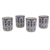 Ceramic tumblers, 'Valenciana Violets' (set of 4) - Four Handcrafted Mexican Ceramic 8-Ounce Drinking Glasses (image 2b) thumbail