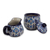 Ceramic sugar bowl and creamer, 'Blue Bajio' - Blue Floral Ceramic Sugar Bowl and Creamer Set (image 2b) thumbail