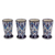 Ceramic shot glasses, 'Blue Bajio' (set of 4) - Set of 4 Artisan Crafted Ceramic Tequila Shot Glasses