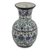 Ceramic vase, 'Mexican Mint' - Beige Ceramic 7-Inch Vase Painted in Mint and Cobalt Blue (image 2b) thumbail