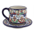 Ceramic demitasse cups and saucers, 'Guanajuato Festivals' (set for 2) - Handcrafted Mexican Ceramic Demitasse Set for 2 (image 2c) thumbail