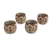 Ceramic cordial glasses, 'Aztec Autumn' (set of 4) - Mexican Ceramic 1 oz Cordial Glasses (Set of 4) thumbail