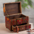 Decoupage jewelry box, 'Huichol Portal' - Multicolor Huichol Theme on Decoupage Jewelry Box thumbail