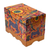 Decoupage jewelry box, 'Kawuyumaire Guardian' - Huichol Deer on Decoupage Wood Jewelry Box (image 2d) thumbail