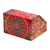 Decoupage jewelry box, 'Huichol Essence' - Huichol Cosmogony on 6-Inch Decoupage Wood Jewelry Box