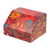 Decoupage Jewellery box, 'Huichol Essence' - Huichol Cosmogony on 6-Inch Decoupage Wood Jewellery Box