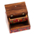 Decoupage Jewellery box, 'Huichol Essence' - Huichol Cosmogony on 6-Inch Decoupage Wood Jewellery Box