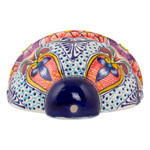 Ceramic wall planter, 'Radiant Flowers' - Artisan Crafted Talavera-Inspired Ceramic Wall Planter