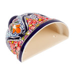 Ceramic wall planter, 'Radiant Flowers' - Artisan Crafted Talavera-Inspired Ceramic Wall Planter