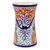 Ceramic vase, 'Radiant Flowers' - Talavera-Inspired 8-Inch Ceramic Vase from Mexico (image 2b) thumbail