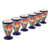 Ceramic cordial glasses, 'Radiant Flowers' (set of 6) - Talavera-Inspired 2 oz Ceramic Cordial Glasses (Set of Six) (image 2b) thumbail