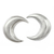 Sterling silver button earrings, 'Twilight Moons' - Shiny Crescent Moon 925 Silver Button Earrings from Mexico thumbail