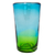Blown glass highball glasses, 'Aurora Tapatia' (set of 6) - 6 Artisan Crafted Blue Green Blown Glass Highball Glasses (image 2d) thumbail