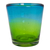 Blown glass rocks glasses, 'Aurora Tapatia' (set of 6) - Mexican Green Blue 8 oz Rocks Glasses Hand Blown Set of 6 (image 2d) thumbail