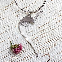Sterling silver pendant necklace, 'Mexican Heart'