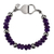 Amethyst beaded bracelet, 'Purple Dahlia' - Handcrafted Amethyst and 925 Sterling Silver Beaded Bracelet (image 2a) thumbail