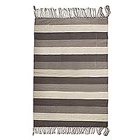 Zapotec wool rug, 'Desert Night' (6 x10) - Handwoven Zapotec Rug in Undyed Natural Wool (6 x 10)
