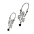 Sterling silver and onyx hoop earrings, 'Ozomatli Monkey' - Ozomatli Pre-Hispanic Monkey 925 Silver Hoop Earrings (image 2c) thumbail