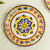 Majolica ceramic dessert plates, 'Celaya Sunflower' (pair) - Blue and Yellow Floral Mexican Ceramic Dessert Plates (Pair)