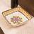 Majolica ceramic square serving bowl, 'Celaya Sunflower' - Mexican Artisan Crafted Majolica 8-Inch Serving Bowl