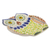 Majolica ceramic dish, 'Curious Green Owl' - Handcrafted Owl Theme Green and Blue Majolica Ceramic Dish (image 2b) thumbail
