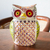 Majolica ceramic cookie jar, 'Colorful Owl' - Colorful Owl Theme Mexican Majolica Ceramic Cookie Jar