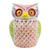 Majolica ceramic cookie jar, 'Colorful Owl' - Colorful Owl Theme Mexican Majolica Ceramic Cookie Jar