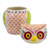 Majolica ceramic cookie jar, 'Colorful Owl' - Colorful Owl Theme Mexican Majolica Ceramic Cookie Jar