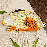 Featured review for Majolica ceramic dish, Rabbit in the Moon