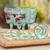Blown glass wine glasses, 'Aquamarine Sunflowers' (set of 6) - Engraved Pepita Flowers on Hand Blown Wine Glasses Set of 6 thumbail