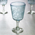 Blown glass wine glasses, 'Aquamarine Sunflowers' (set of 6) - Engraved Pepita Flowers on Hand Blown Wine Glasses Set of 6 (image 2b) thumbail