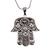 Sterling silver pendant necklace, 'Hamsa Amulet' - Fair Trade Handmade Mexican Artisan Hamsa Pendant in 925 Ste (image 2a) thumbail