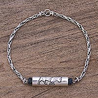 Men's sterling silver pendant necklace, 'Taxco Bull' - Men's Sterling Silver Bull Theme Necklace from Taxco