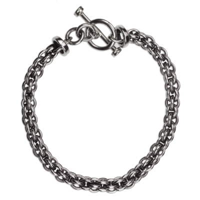 Mexican Sterling Silver Handcrafted Unisex Chain Bracelet