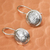 Sterling silver drop earrings, 'Crumpled Pendulums' - Abstract Crafted Taxco Sterling Silver jewellery Earrings (image 2b) thumbail
