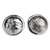 Sterling silver button earrings, 'Crumpled Spheres' - Taxco Jewelry Artisan Crafted Sterling Silver Earrings