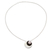 Cultured pearl pendant necklace, 'Iridescent Moon' - Handmade 950 Silver and Pearl Moon Necklace from Mexico (image 2b) thumbail