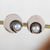Cultured pearl button earrings, 'Iridescent Moon' - 950 Silver and Pearl Moon Earrings Mexico Taxco Jewelry thumbail