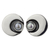 Cultured pearl button earrings, 'Iridescent Moon' - 950 Silver and Pearl Moon Earrings Mexico Taxco Jewelry thumbail